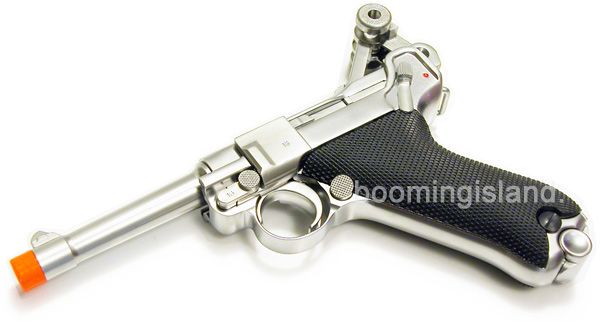 WE Airsoft Gun German Style Metal Gas Blowback Silver  