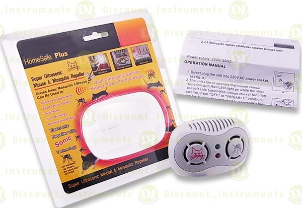 in 1 Ultrasonic Mouse Chaser Mosquito Repeller Pest Bug Control 110V 