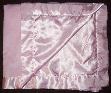 Carters JUST ONE YEAR Pink MINKY Velour Girls BABY BLANKET Satin BACK 