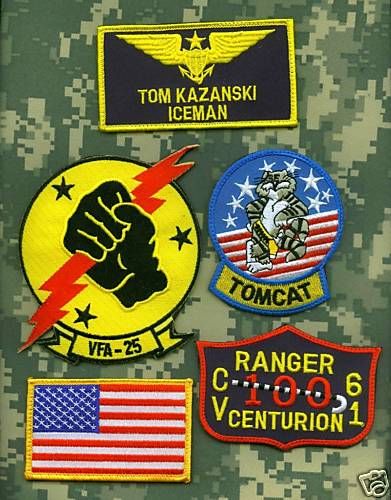 patch set us military patches series top gun set incman name tag patch 