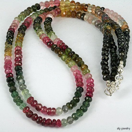 Finished double strand necklace of high grade Brazilian multi shaded 