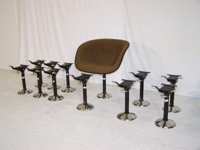 1960s VINTAGE EAMES HERMAN MILLER SWIVEL BAR CAFE BOLT DOWN BASES 50s 