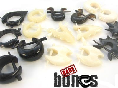 14G Horn Bone Organic Body Jewelry Stirrup Earrings Mix  