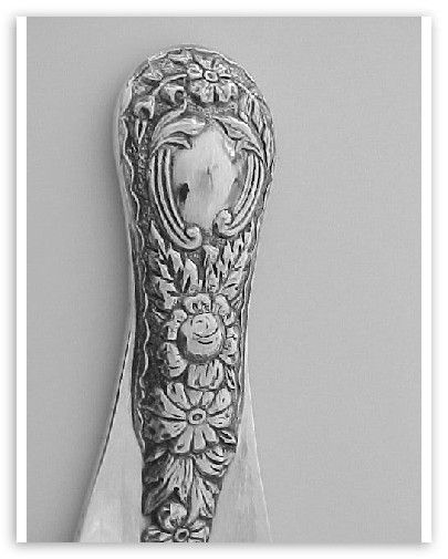 Vintage Style Floral Design Shoe Horn   Sterling Silver  