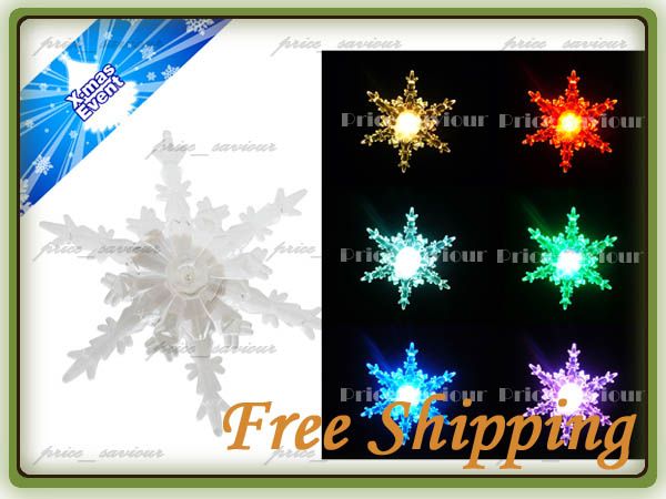 Snow Flake LED Light Window Christmas Ornament Night  