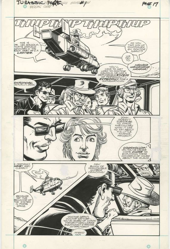 GIL KANE / GEORGE PEREZ   JURASSIC PARK (MOVIE ADAP) #1 PG 17 ORIG ART 