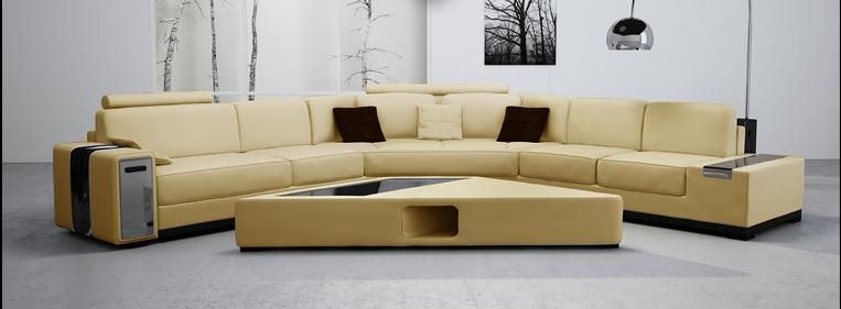 2516B BEIGE Modern Sectional SOFA Italian LEATHER  