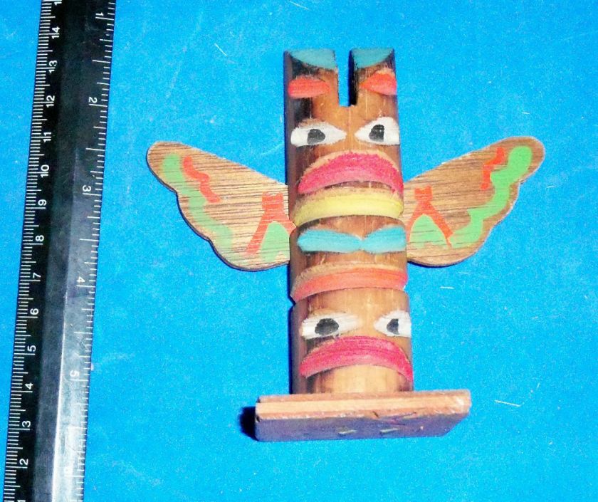 Carved Totem Pole, Navajo, Genuine Indian Made, Sam Tom  
