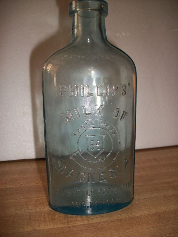 August 1906 Vintage Phillips Milk of Magnesia Bottle  