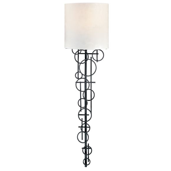    066 Contemporary Modern Pearl Mist Glass 1 Light Wall Sconce  