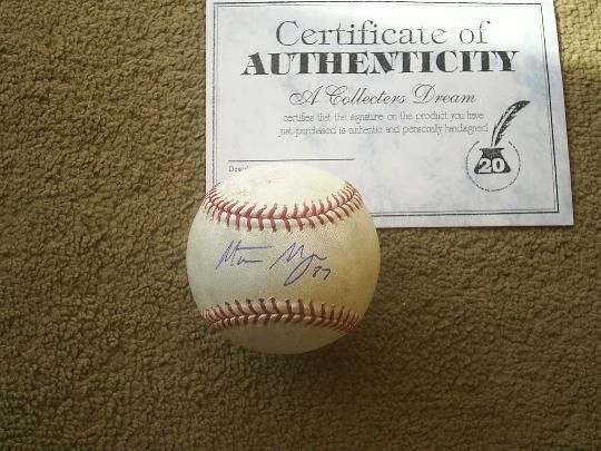 SIGNED LA ANGELS MATT MEYER MLB USED BASEBALL COA  