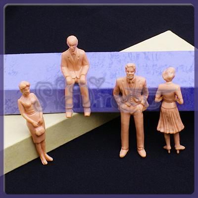 Poses Unpainted Model Train People Figures 2 1/4  