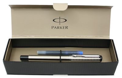 PARKER Vector Fountain Pen CLASSIC CHISELLED STAINLESS  