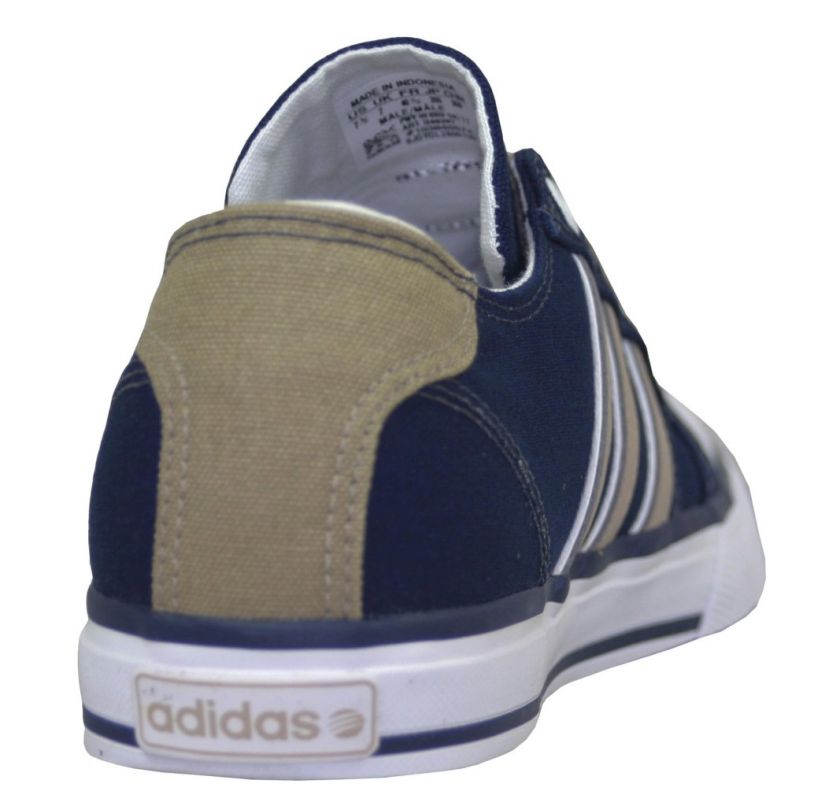   CLEMENTE stripe LO SHOES BLUE white LACE UP CANVAS TRAINER size  