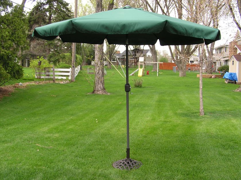 Foot Forest Green Outdoor Patio Deck Market Umbrella  