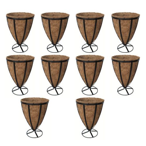 Patio Urn Planter Set of 10 Complete With Liners  