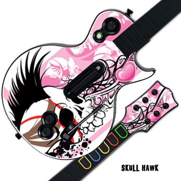   Decal Cover for GUITAR HERO 3 III PS3 Xbox 360 Les Paul   Skull Hawk