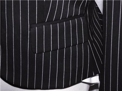 RALPH LAUREN WOMENS BLACK / WHITE STRIPES BLAZER $220  