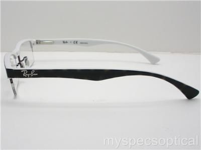 Ray Ban RB 7012 2488 51 Havana White Eyeglass Frame New 100% Authentic 