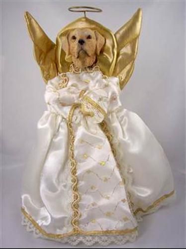   ORNAMENT TREE TOPPER YELLOW LAB RETRIEVER ANGEL STATUE FIGURINE  