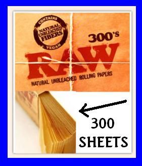 RAW 300s Natural Cigarette Rolling Papers 1.25 Size  