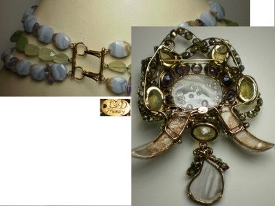 IRADJ C&D SEMI PRECIOUS STONES CONVERTIBLE NECKLACE PIN  