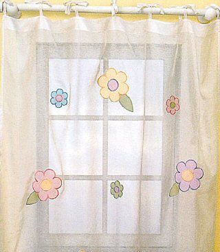 NOJO FLOWER PATCH SHEER CURTAIN PANEL GIRL  