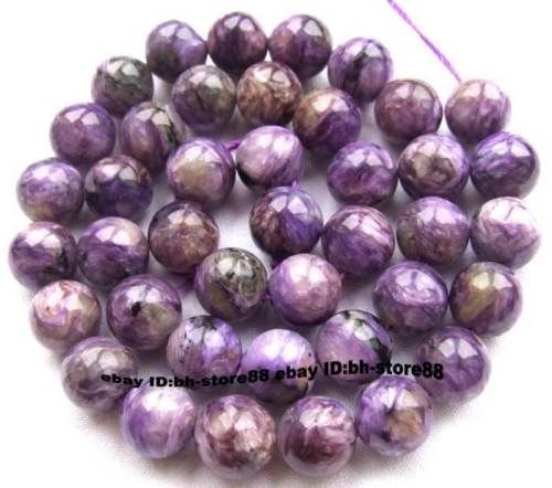 Natural 10mm Purple Seraph Stone Round Beads 15  