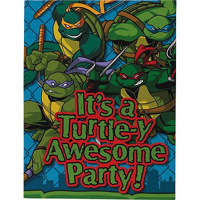 TMNT Teenage Mutant NINJA TURTLES Party ~ 8 INVITATIONS 726528174084 