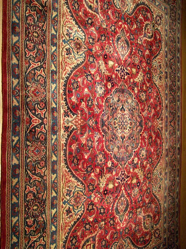 7x11 Beautiful Handmade Antique Persian Kashan Wool Rug  