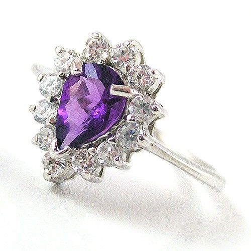 Genuine Blue Topaz Amethyst Peridot Garnet Ring 925 Silver 