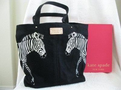 Kate Spade COCO BON SHOPPER ZEBRA BLACK TOTE BAG $145 NWT SOLD OUT 